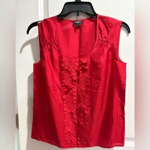 Sleeveless shirt blouse - red